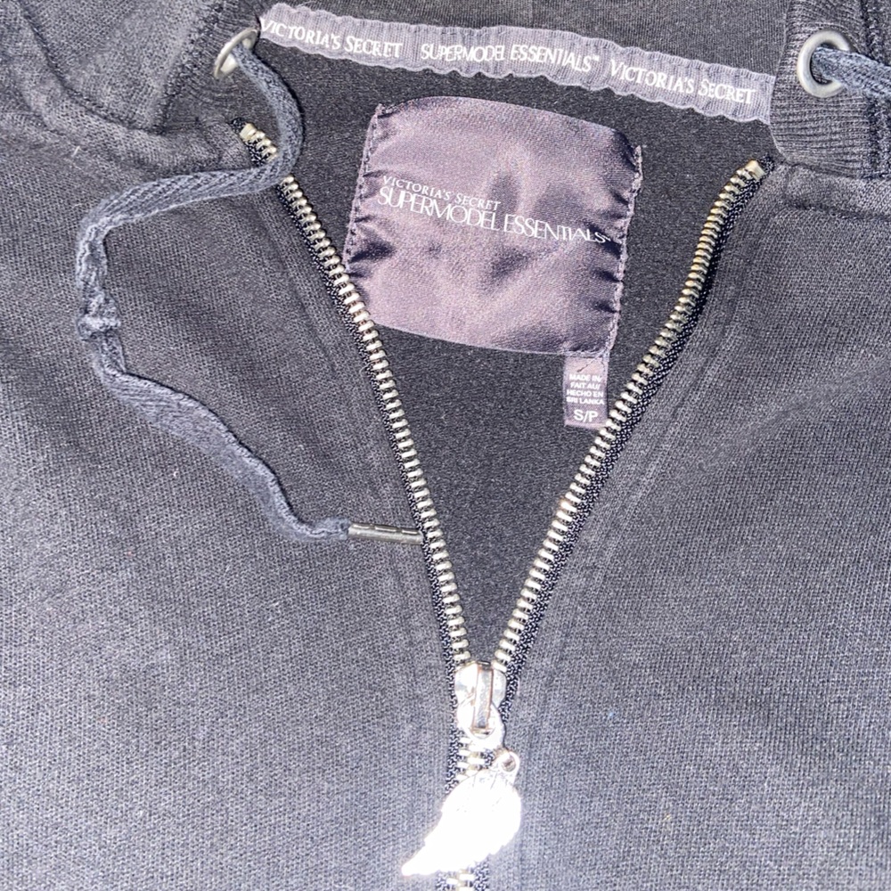 Victoria's Secret Black Hoodie with Multicolor Logo - Picture 5 of 6